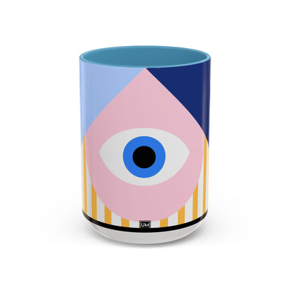 Taza de café con diseño de mal de ojo (11 oz y 15 oz)