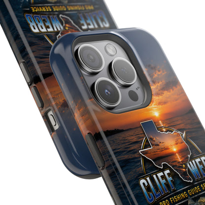Cliff Webb Pro Fishing Guide Service Sunset Design (Magnetic, Impact-Resistant)