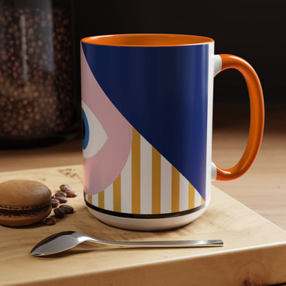 Taza de café con diseño de mal de ojo (11 oz y 15 oz)