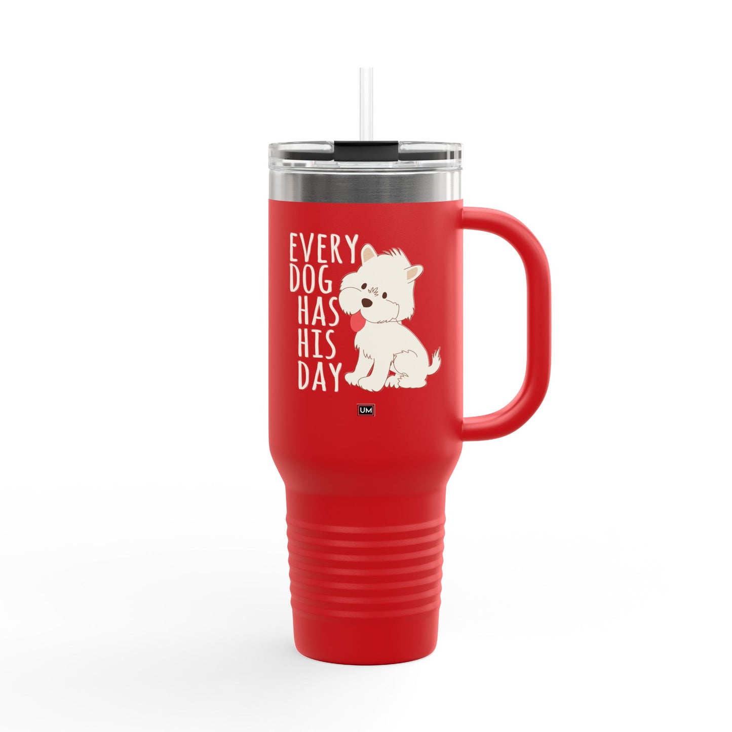 Taza con texto "Amor de perro", 40 oz