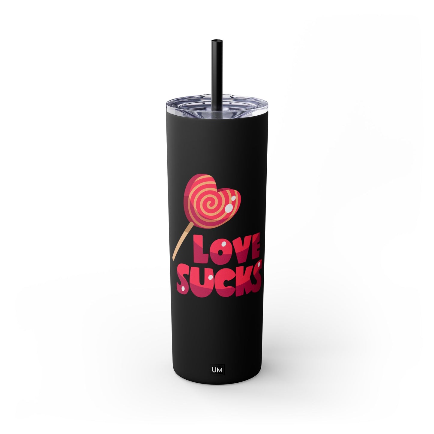 Vaso con pajita Love Sucks, 20 oz