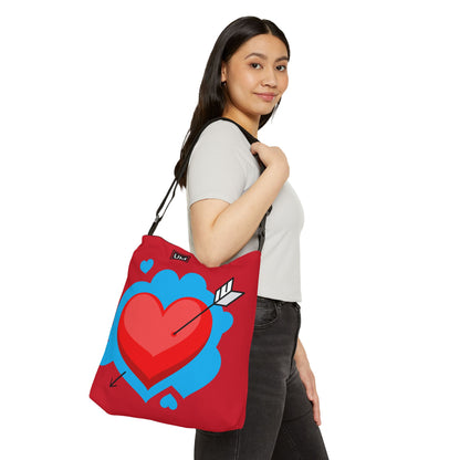 Bolsa de mano ajustable con diseño abstracto de amor