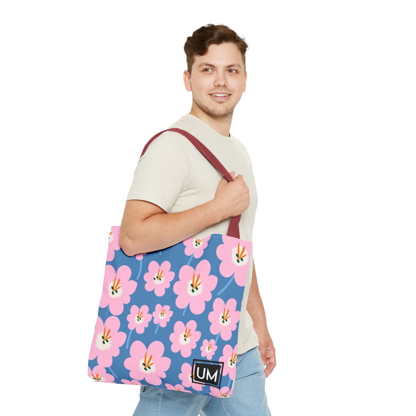 Bolso de mano con estampados florales llamativos (AOP)