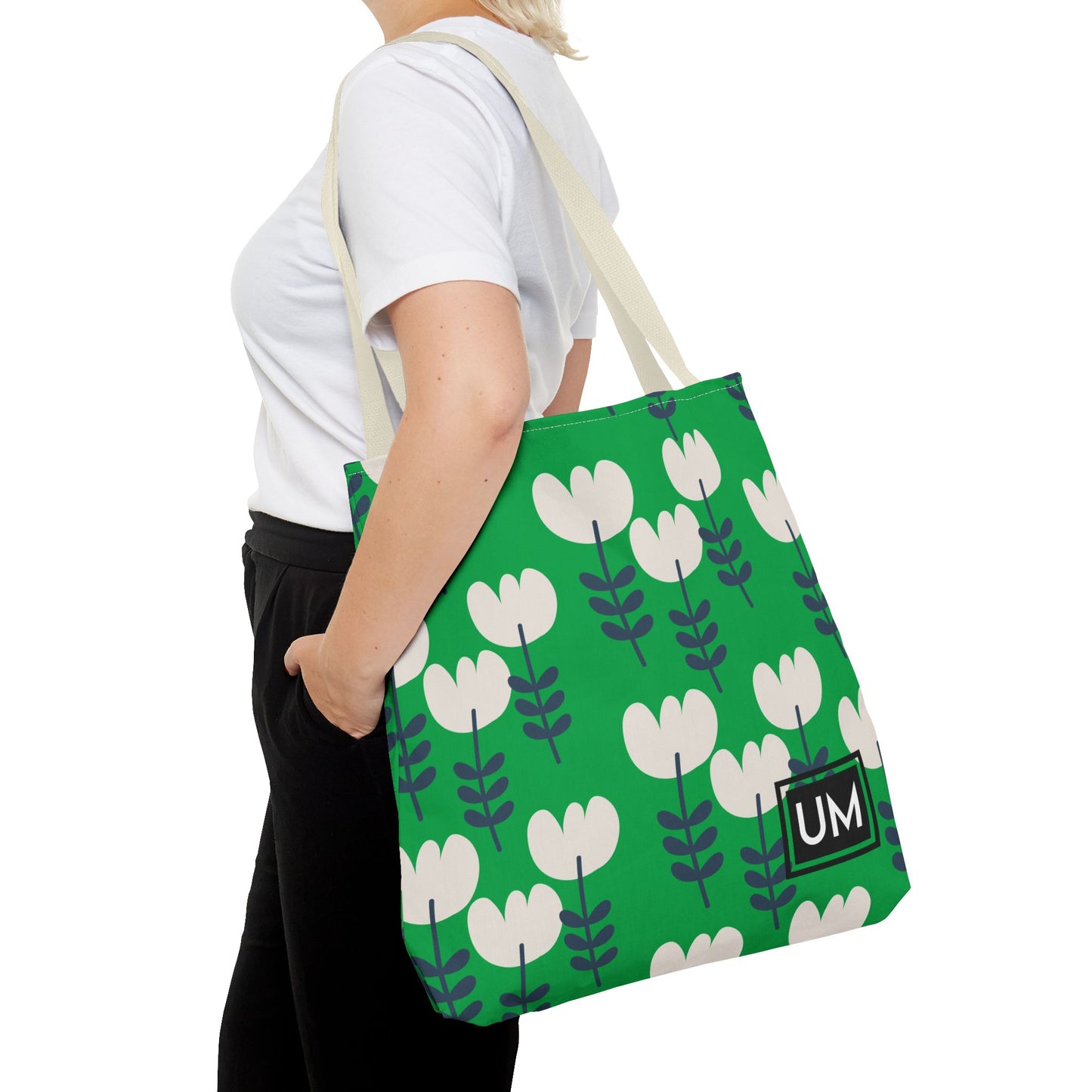 Bolso de mano con estampados florales llamativos (AOP)