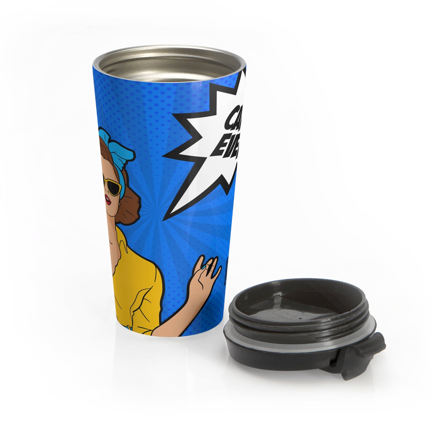 Taza de viaje de acero inoxidable Pop Girl