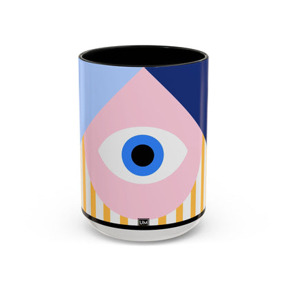 Taza de café con diseño de mal de ojo (11 oz y 15 oz)