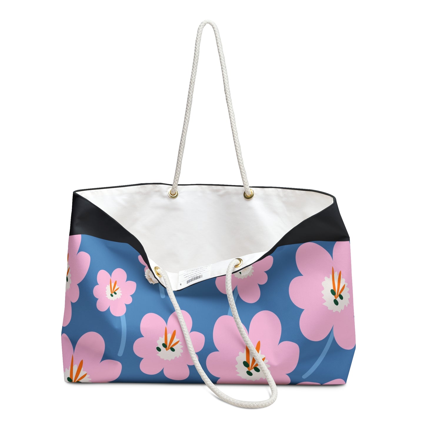 Bolso de fin de semana con estampado floral llamativo