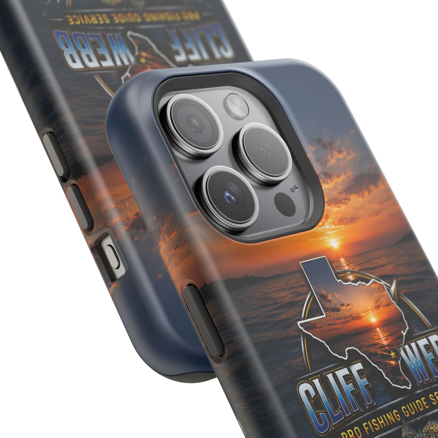 Cliff Webb Pro Fishing Guide Service Sunset Design (Magnetic, Impact-Resistant)