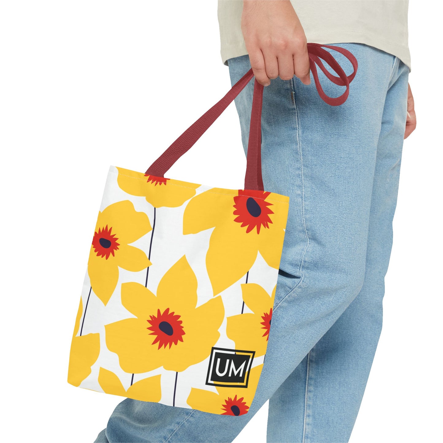 Bolso de mano con estampados florales llamativos (AOP)