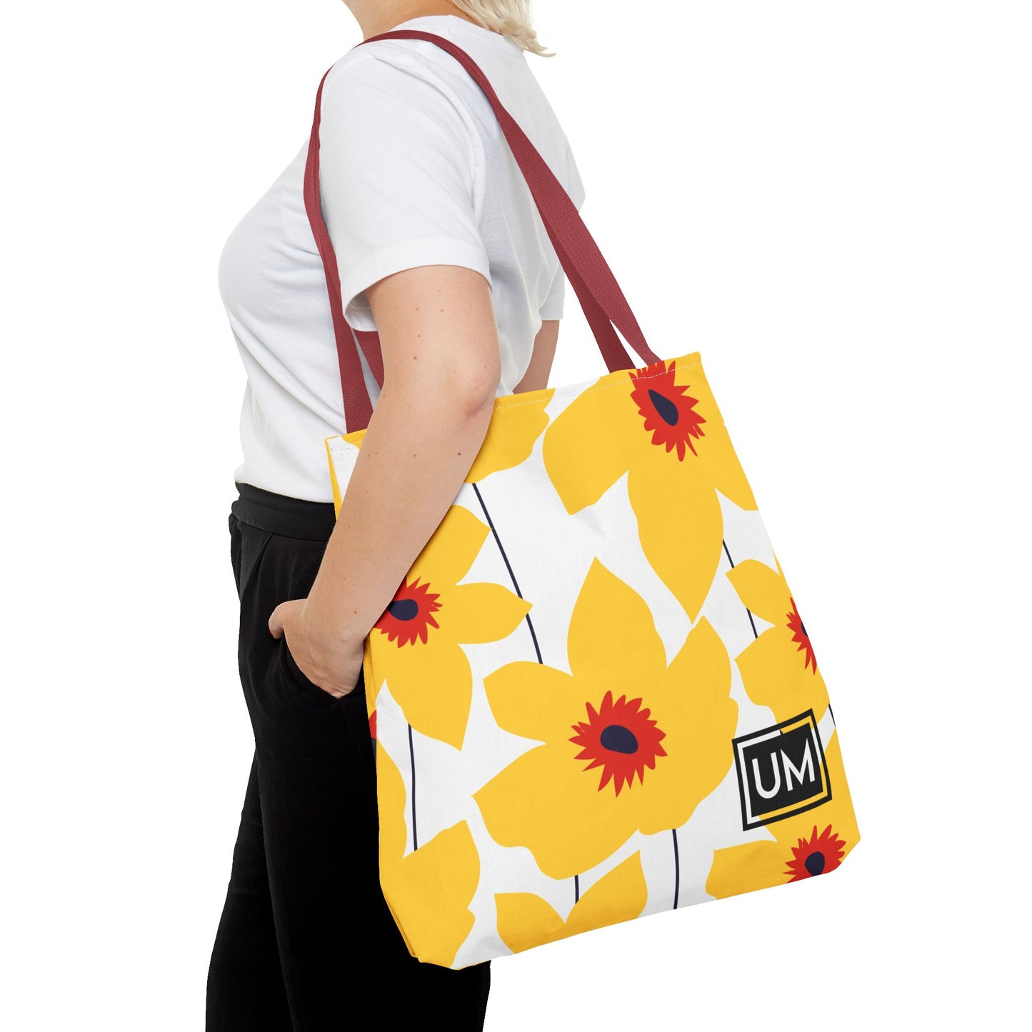 Bolso de mano con estampados florales llamativos (AOP)