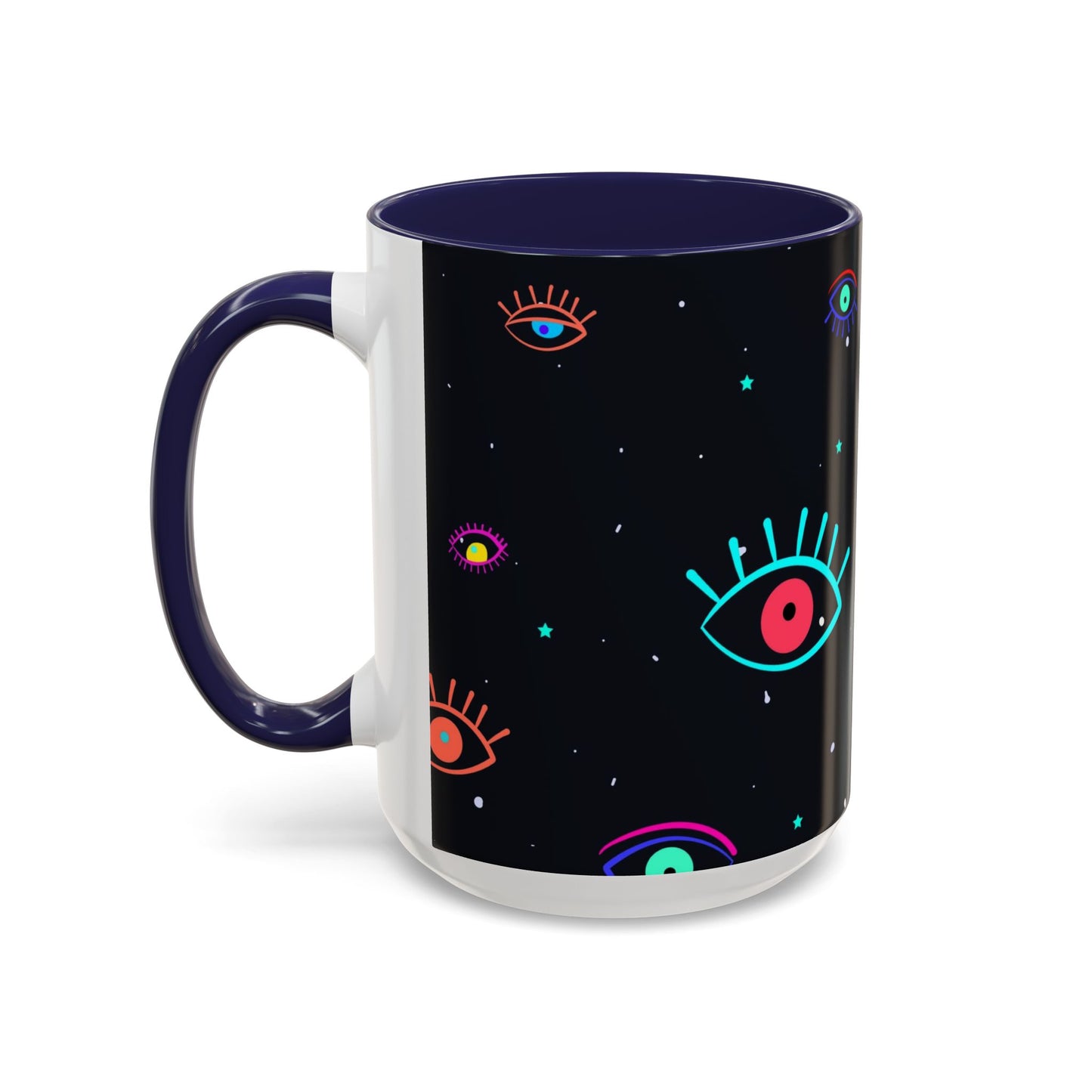 Taza de café con diseño de mal de ojo (11 oz y 15 oz)