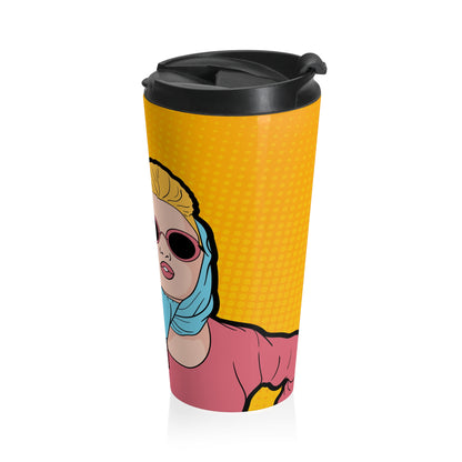 Taza de viaje de acero inoxidable Pop Girl