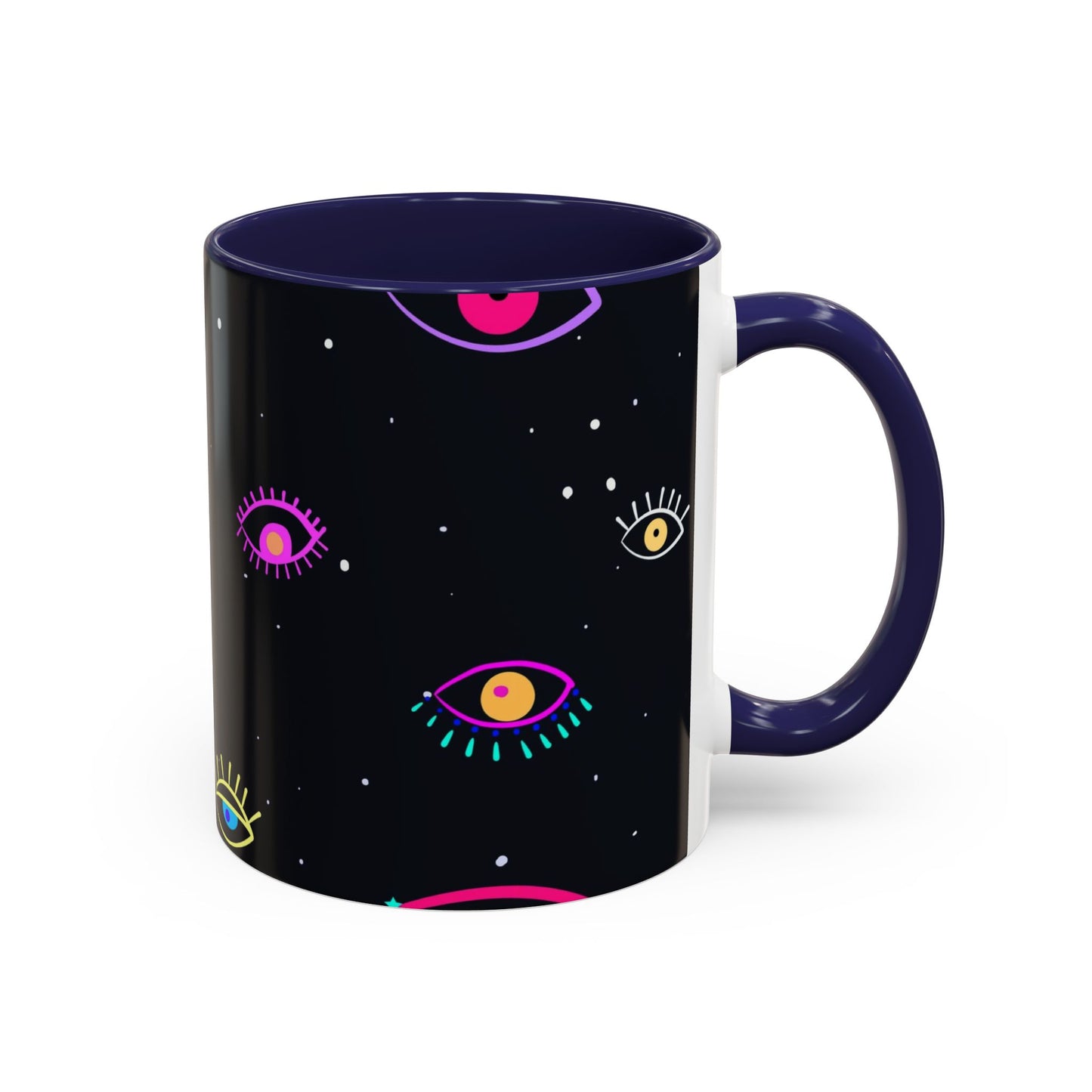 Taza de café con diseño de mal de ojo (11 oz y 15 oz)