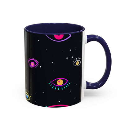 Taza de café con diseño de mal de ojo (11 oz y 15 oz)