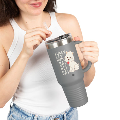 Taza con texto "Amor de perro", 40 oz