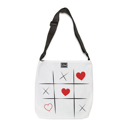 Bolsa de mano ajustable con diseño abstracto de amor