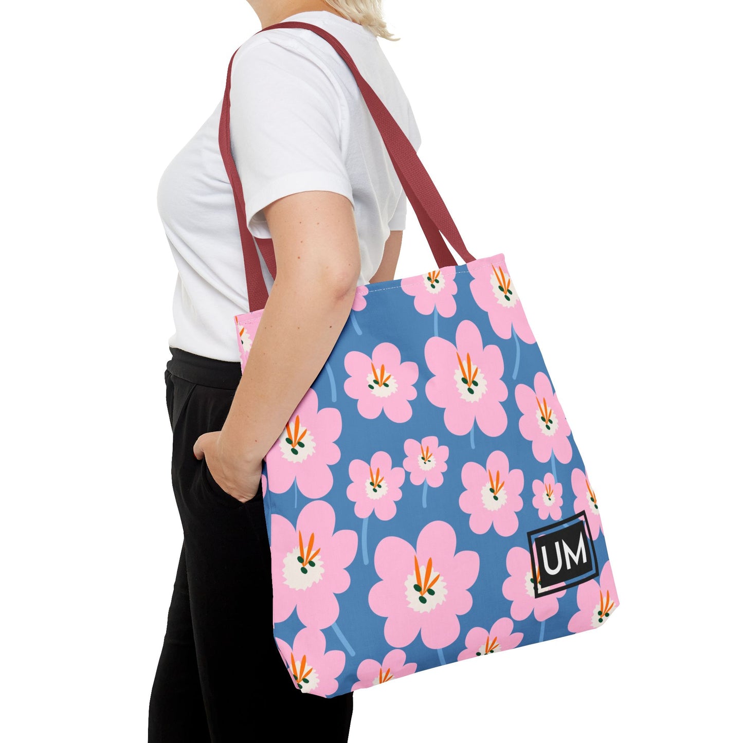 Bolso de mano con estampados florales llamativos (AOP)