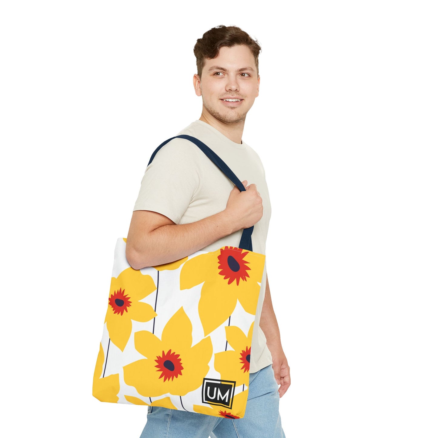 Bolso de mano con estampados florales llamativos (AOP)