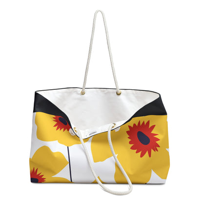 Bolso de fin de semana con estampado floral llamativo