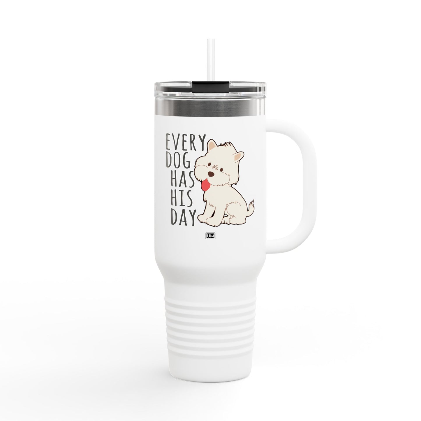 Taza con texto "Amor de perro", 40 oz