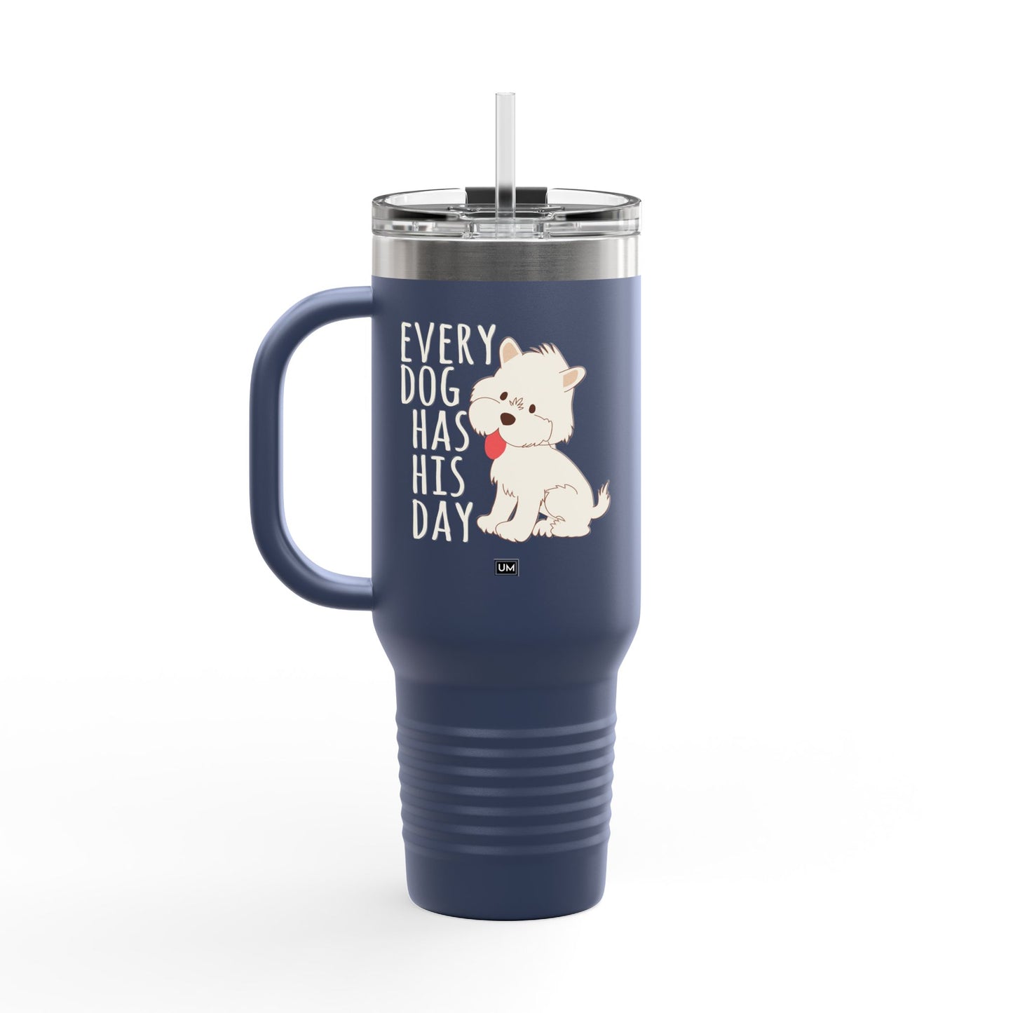 Taza con texto "Amor de perro", 40 oz