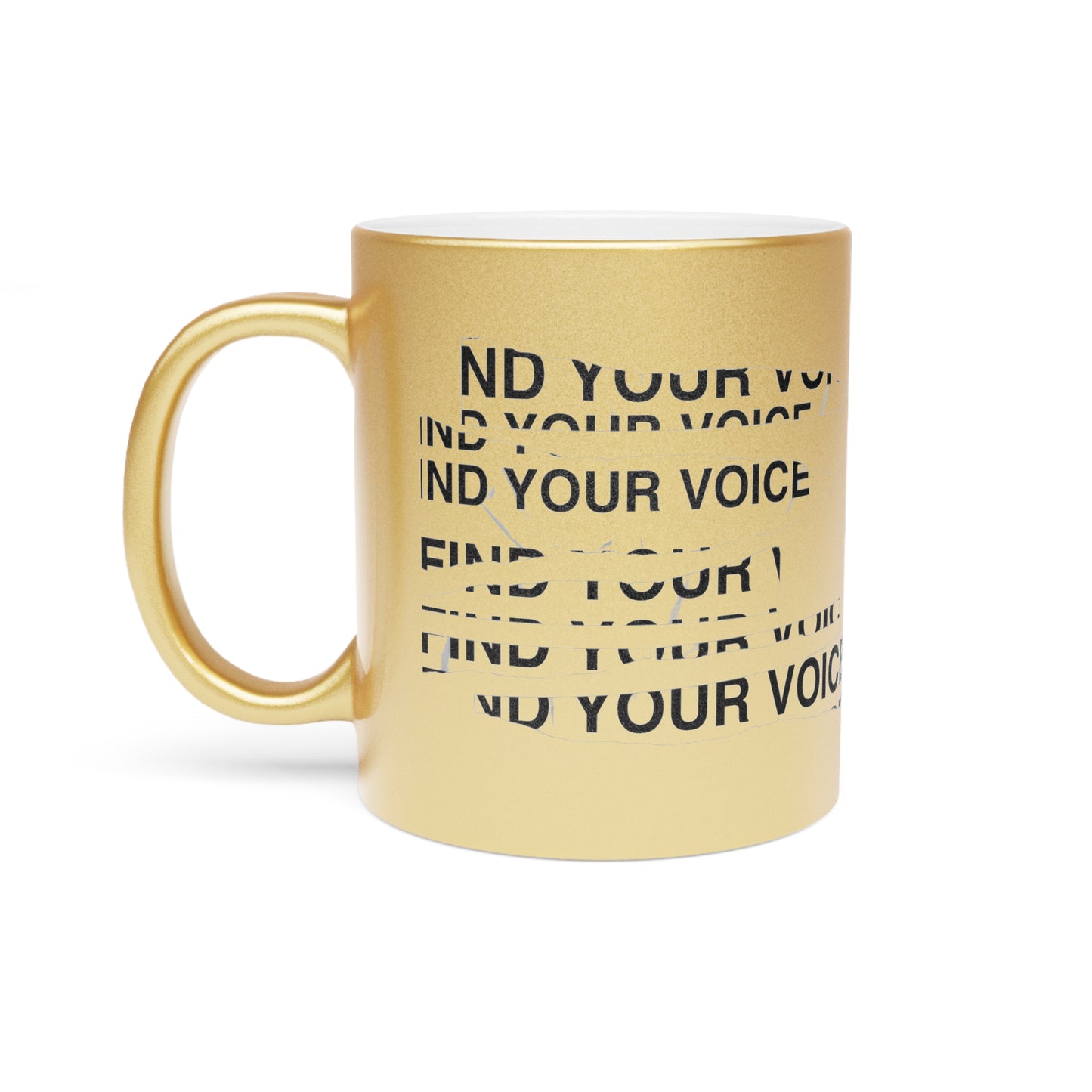 Taza Encuentra tu voz (plata y oro)