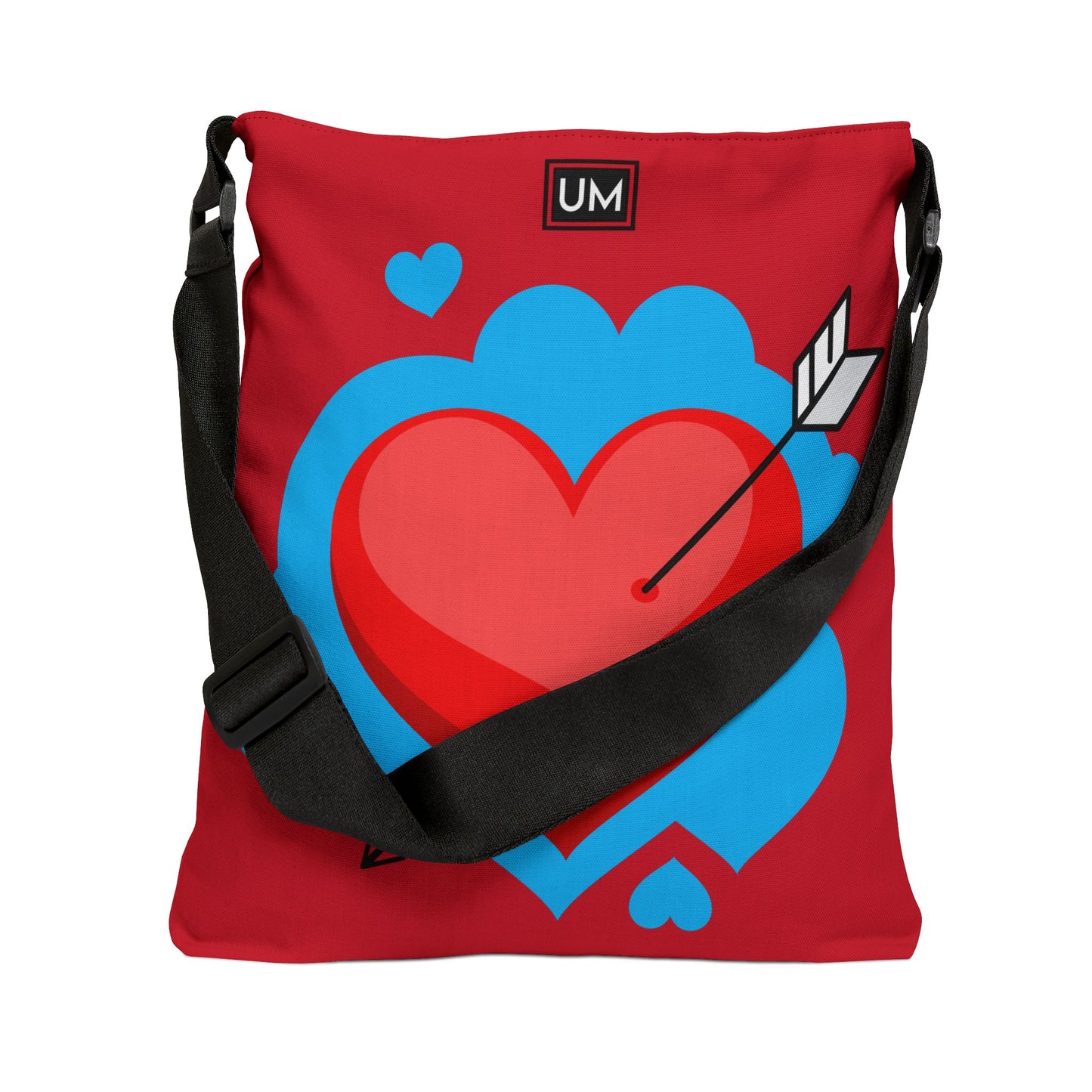 Bolsa de mano ajustable con diseño abstracto de amor