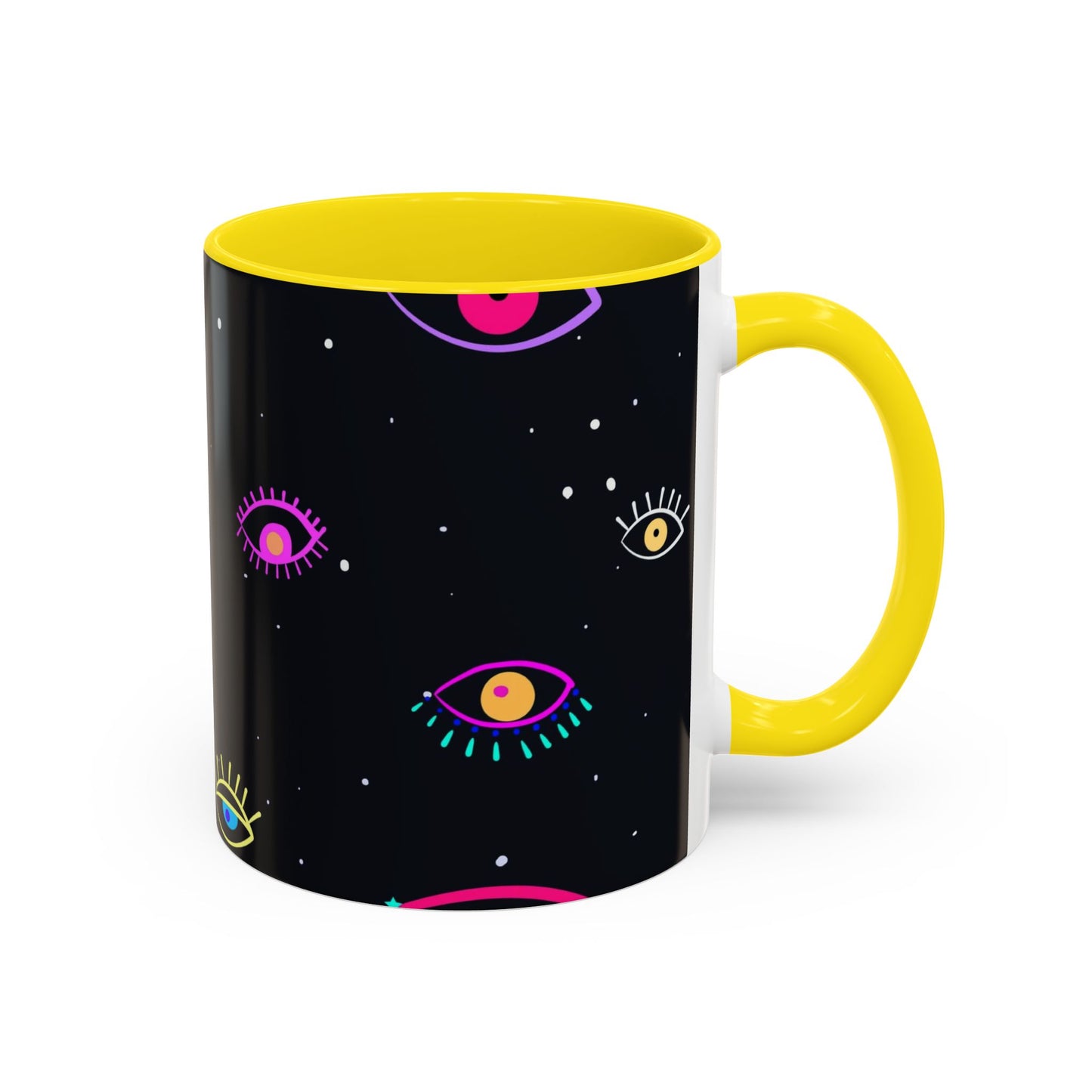 Taza de café con diseño de mal de ojo (11 oz y 15 oz)