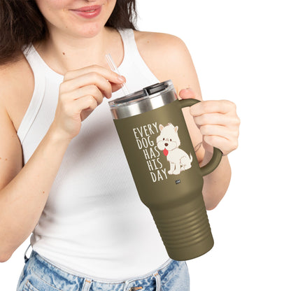 Taza con texto "Amor de perro", 40 oz