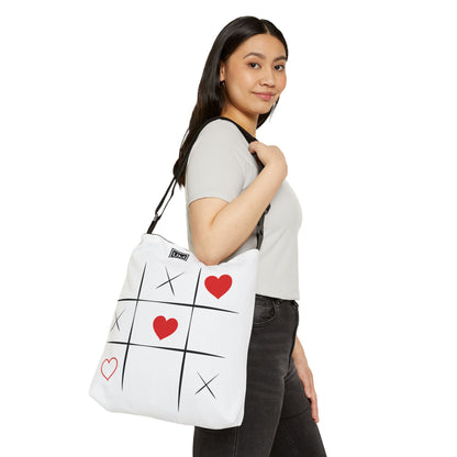 Bolsa de mano ajustable con diseño abstracto de amor