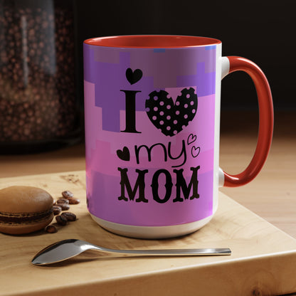 Taza de café con la frase "Te amo mamá" (11, 15 oz)