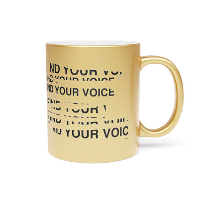 Taza Encuentra tu voz (plata y oro)