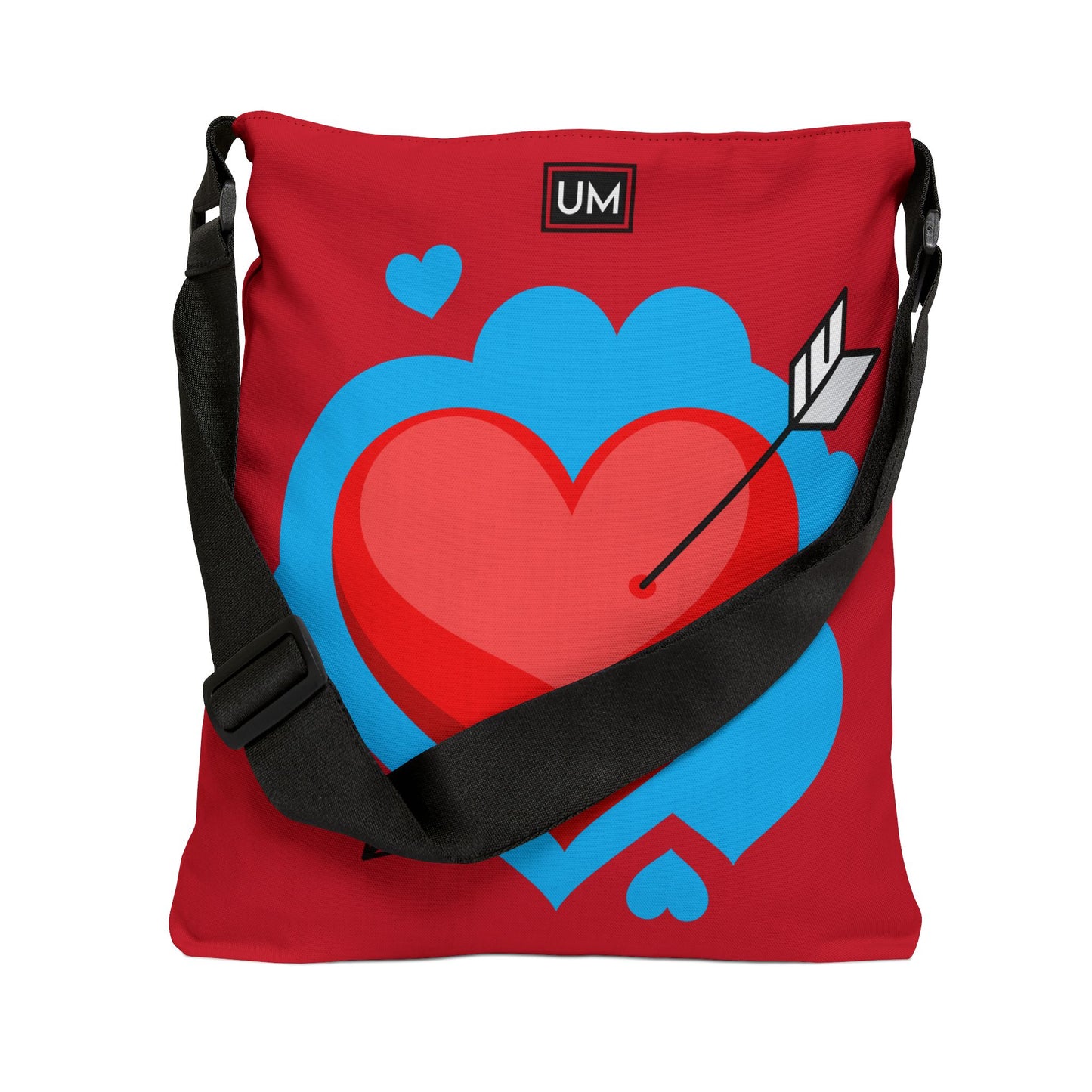 Bolsa de mano ajustable con diseño abstracto de amor