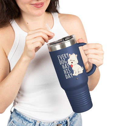 Taza con texto "Amor de perro", 40 oz