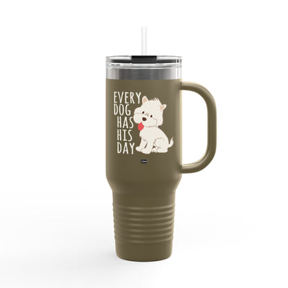 Taza con texto "Amor de perro", 40 oz