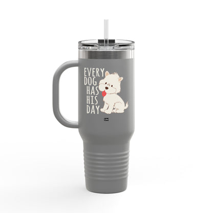 Taza con texto "Amor de perro", 40 oz