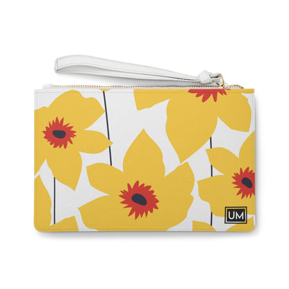 Bolso de mano con estampado floral llamativo