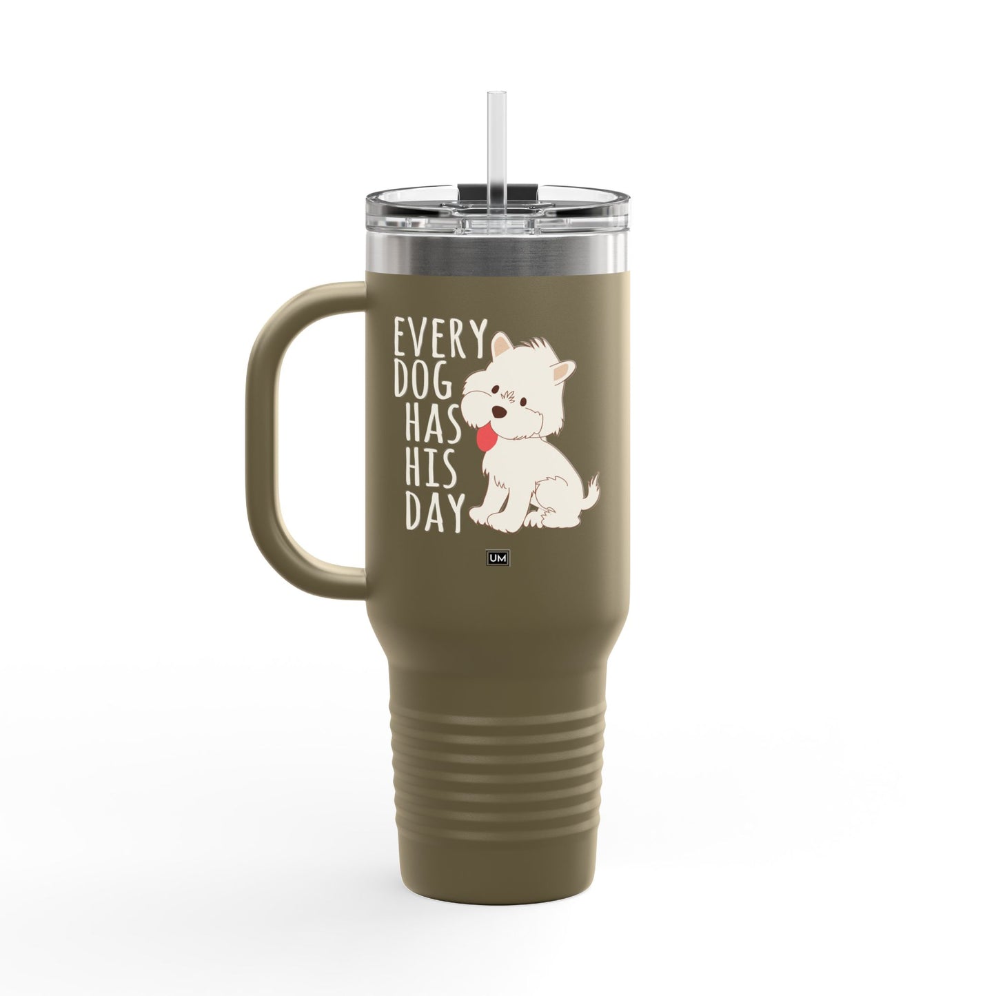 Taza con texto "Amor de perro", 40 oz