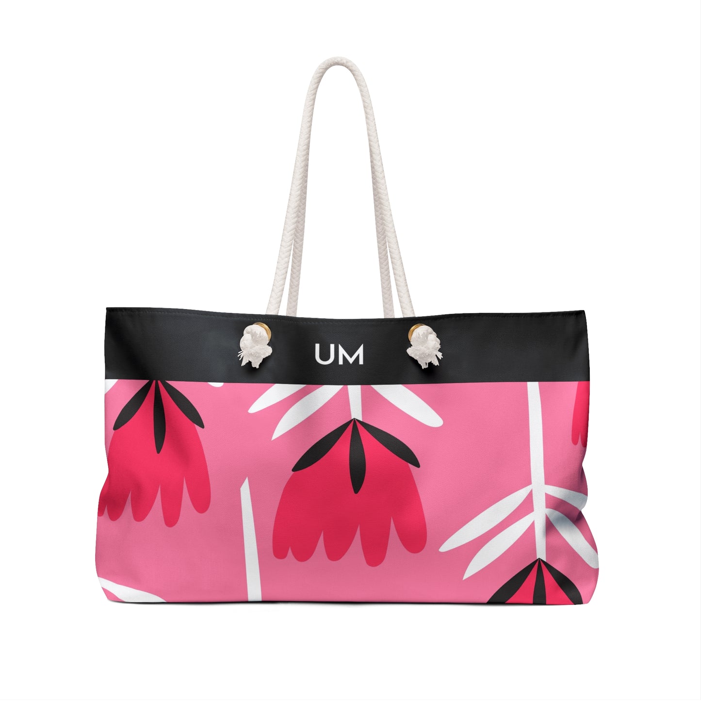 Bolso de fin de semana con estampado floral llamativo