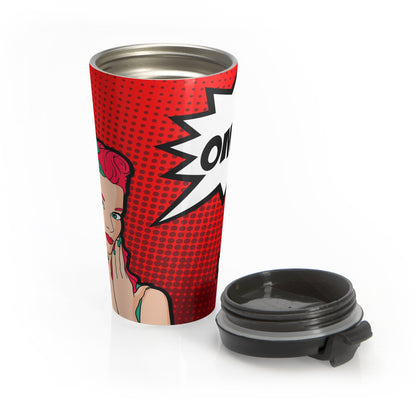 Taza de viaje de acero inoxidable Pop Girl