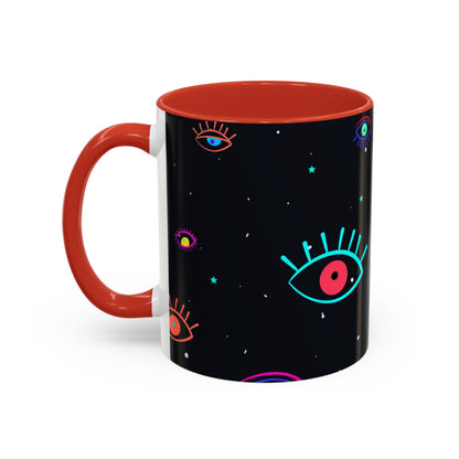 Taza de café con diseño de mal de ojo (11 oz y 15 oz)