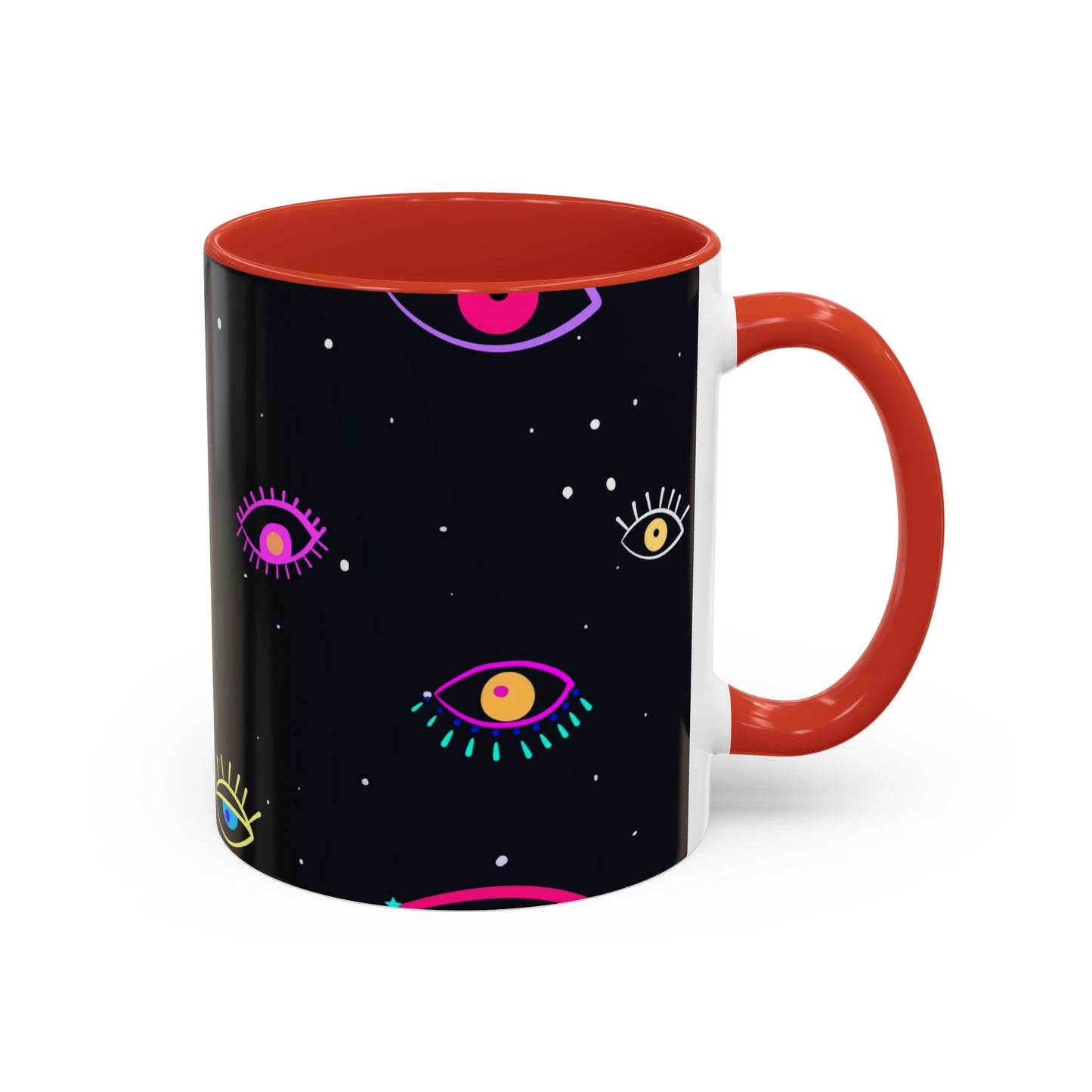 Taza de café con diseño de mal de ojo (11 oz y 15 oz)