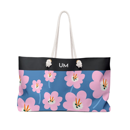 Bolso de fin de semana con estampado floral llamativo