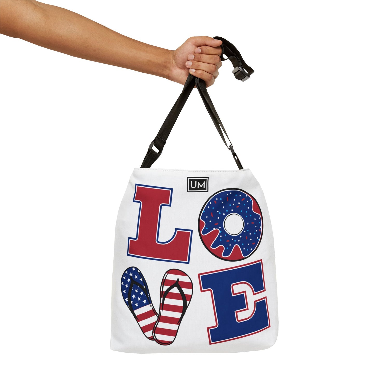 Bolsa de mano ajustable con diseño abstracto de amor