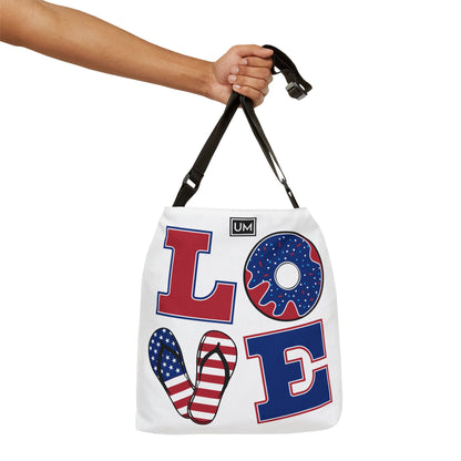 Bolsa de mano ajustable con diseño abstracto de amor