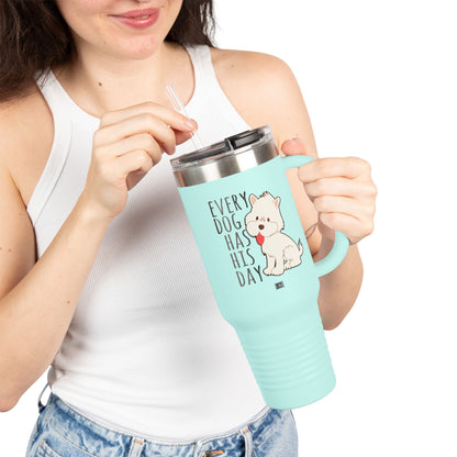 Taza con texto "Amor de perro", 40 oz