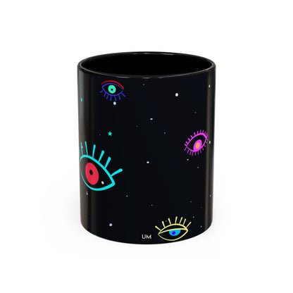 Taza de café con diseño de mal de ojo (11 oz y 15 oz)