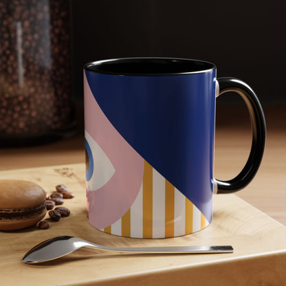 Taza de café con diseño de mal de ojo (11 oz y 15 oz)