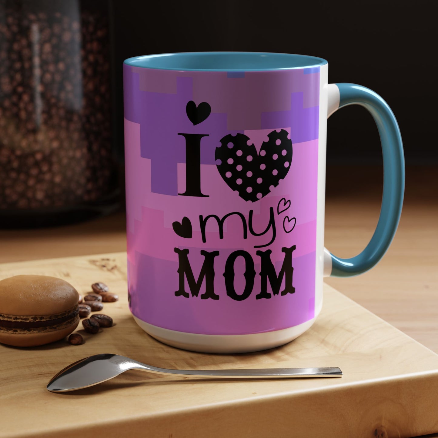 Taza de café con la frase "Te amo mamá" (11, 15 oz)