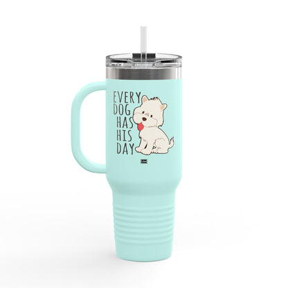 Taza con texto "Amor de perro", 40 oz